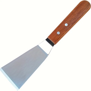 Espátula de acero inoxidable con mango de madera, espátula para pasteles, espátula para pizza, espátula para carne, espátula de cocina, espátula para parrilla teppanyaki - Product Image 5
