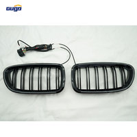 GUGO Nouveau pour BMW Série 5 2010-2017 F10 LED Grille Modification Double Ligne Noir Brillant Lumineux Pare-chocs Avant