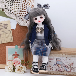 Pour habiller les poupées de 12 pouces, robe décontractée, robes mignonnes, poupées de 30 cm, style académie de la mode, ensemble de 4 pièces, mini-jupe - Product Image 6