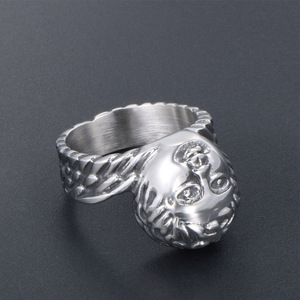 แหวนหัวมนุษย์สแตนเลส SA869 เครื่องประดับแฟชั่นสำหรับทุกเพศสวมใส่ได้ทุกวัน - Product Image 4