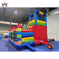 Château gonflable combiné Merge Blocks avec souffleur, PVC 0,55 mm certifié EN14960, idéal pour la location événementielle