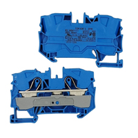 Morsetto a gabbia a innesto blu per guida DIN 10mm², 2 conduttori, nuovo di zecca, originale tedesco, in stock, 2010-1204