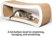 Griffoir géant pour chat avec herbe à chat, pour griffer, jouer, se reposer et se cacher, en carton 100% recyclable, protection de meubles pour chat