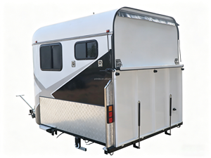 Remolque de transporte de caballos de cabeza redonda para 2 caballos, de carga angular, estándar, para carreras, Australia - Product Image 4