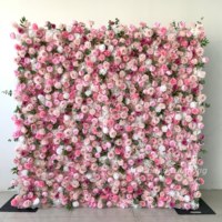 Mur de fleurs 3D réaliste en soie, fait main, écologique, taille personnalisable, idéal pour mariage et Saint-Valentin - Vente chaude