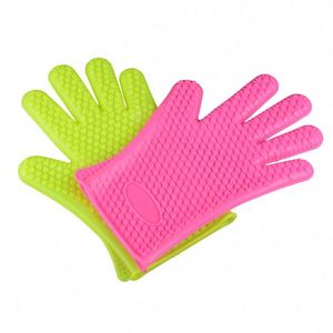Guantes de Silicona para Horno con Cinco Dedos, Anti-Quemaduras, Aislantes para Microondas, Guantes para Hornear - Product Image 2