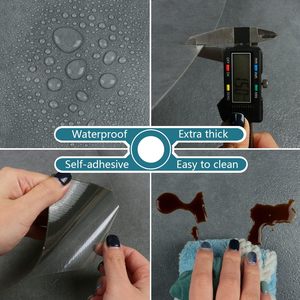 Veelike dày 1.5mm tự dính gạch ốp tường hiện đại xi măng giấy dính màu xám không thấm nước sử dụng nội thất 60cm - Product Image 6