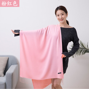 לוגו מותאם אישית <span class=keywords><strong>Cashmere</strong></span> צעיף צמר גפן צעיף פשshina רך חם ארוך צעיפים שמיכה לנשים עם ציף משובץ - Product Image 4