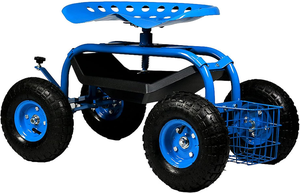 Carrito de Jardín Rodante Ajustable de Alta Resistencia 360 °   Carrito de Jardín Giratorio con Estructura Metálica Resistente, Taburete Ideal para Jardinería al Aire Libre - Product Image 2