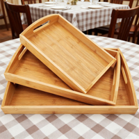 Plateau en bois de pin portable plateau classique vaisselle monocouche stockage des aliments et des boissons utilisation dans la cuisine