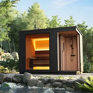 Hot Selling Outdoor Wooden Sauna House Wet Steam Sauna Kit for 6 Persons