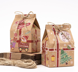 Scatole regalo di carta <span class=keywords><strong>casa</strong></span> con confezione di carta Twines confezione regalo di caramelle al cioccolato confezione regalo per forniture per feste di natale - Product Image 3