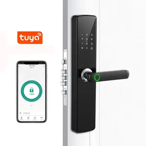 Дверной замок TUYA с Wi-Fi, цифровой электронный Wi-Fi замок без ключа, с Биометрическим отпечатком пальца, алюминиевый сплав