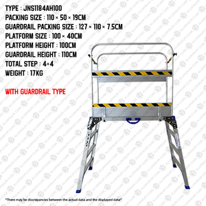 Plateforme pliable isolée <span class=keywords><strong>en</strong></span> <span class=keywords><strong>fibre</strong></span> <span class=keywords><strong>de</strong></span> <span class=keywords><strong>verre</strong></span> avec marchepied <span class=keywords><strong>en</strong></span> aluminium, capacité <span class=keywords><strong>de</strong></span> charge <span class=keywords><strong>de</strong></span> 150 kg pour électriciens et décoration hôtelière - Product Image 5
