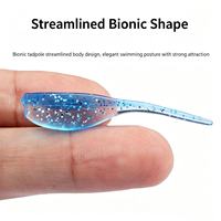 Appât souple bionique OEM en PVC, forme têtard, 5cm/1g, micro-insecte ver, sans hameçons, pour pêche sauvage, vente en gros