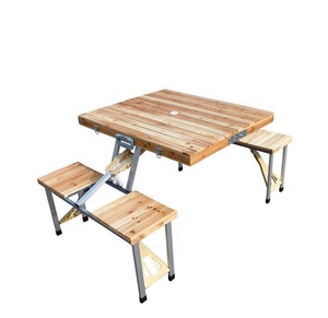 Vente en gros, <span class=keywords><strong>valise</strong></span> portable 4 places, <span class=keywords><strong>table</strong></span> de pique-nique pliante en bois pour <span class=keywords><strong>camping</strong></span> en plein air avec trou pour parapluie cnsf - Product Image 1