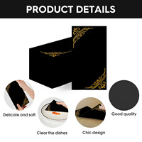 Luxuriöse Hochzeits-Papierservietten in Schwarz mit Goldfolienrand und Elegantem Muster für Partys, Events, Mittagessen und Abendessen