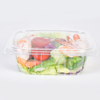 Transparante, heldere PET-scharnierdoosjes voor delicatessen, 8oz, 12oz, 16oz, 24oz, 32oz, lekvrije plastic clamshell verpakkingen voor fruitsalade