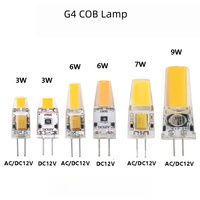 Ampoule LED G4 2 broches COB mini en silicone, lumière saphir AC/DC 12V, remplace les halogènes 3W 6W 7W 9W, pour lustre en cristal et bougie