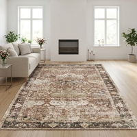 Tapis d'intérieur personnalisé lavable, tapis de sol doux imprimé vintage pour chambre à coucher, tapis persan pour salon