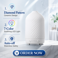 Diffuseur d'arômes ultrasonique LED 7 couleurs à prix d'usine, humidificateur à brume froide pour chambre à coucher, parfum et éclairage d'ambiance