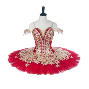 Costume de ballet professionnel pour filles, tutu rouge, dentelle noire, décorations, pancake, performance adulte, Don Quichotte, compétition - Product Image 1