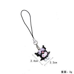 Dessin animé créatif PVC écologique téléphone portable pendentif <span class=keywords><strong>corde</strong></span> étudiant cartable accessoires mousqueton porte-clés petit cadeau - Product Image 5