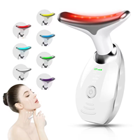 Nouveau masseur facial mini 7 couleurs, thérapie par lumière rouge, masseur facial électrique vibrant, micro-courant, machine de lifting du visage