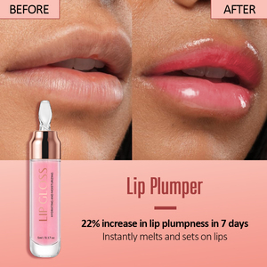 Produk Perawatan Bibir Alami Label Pribadi Pink Hyaluronic Acid Lip Gloss Pelembap Minyak Bibir Efek Plumping - Product Image 4
