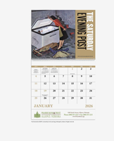 Calendriers muraux vintage classiques américains personnalisés avec logo promotionnel 2027, 11x10 pouces, agrafés, cadeau de bureau, vente en gros pour entreprises