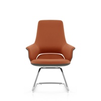 Chaise de visiteur de luxe en cuir PU, style italien moderne, chaises de bureau professionnelles pour la maison, avec base en métal chromé pour le bureau
