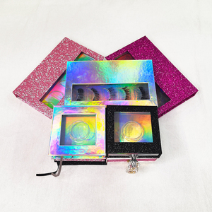 Boîte d'emballage personnalisée pour cils en vison avec logo magnétique et paillettes rectangulaires - Product Image 4