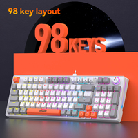 Teclado Mecánico para Juegos RAIKU GK98 de 98 Teclas, Interruptores Azules, Retroiluminación RGB, Cable USB Desmontable para PC y Esports