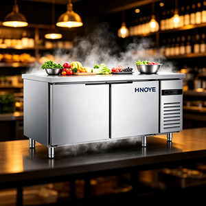 Congélateur commercial à 2 portes, plan de travail en acier inoxydable, réfrigérateur sous comptoir pour cuisine - Product Image 4