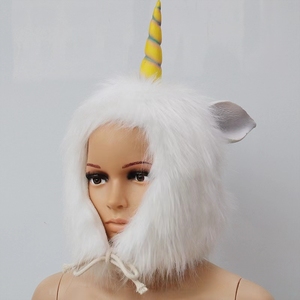 Unicorn Cap Dành Cho Người Lớn Vui Động Vật Giả Lông Mùa Đông Mũ Ấm Ấm Đầu Mặc Cho Đảng Halloween Trang Phục Thỏ Phục Sinh Mặt Nạ Trong Cao Su - Product Image 6