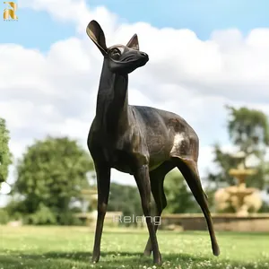批发定制户外公园青铜鹿雕塑装饰