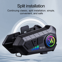 Casque de moto Y10 2X en plastique ABS avec système de freinage antiblocage, partage de musique, écouteurs sans fil étanches IPX6 (portée 300m, 25H)