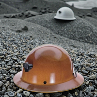 Casque de travailleur en fibre de verre marron pour l'ingénierie de construction minière sécurité industrielle casques durs Protection de sécurité protectrice