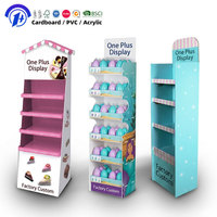 Présentoir de sol en carton imprimé sur mesure, unité de rayonnage de vente au détail en carton ondulé multi-niveaux pour jouets et aliments