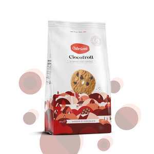 Vente en gros de biscuits italiens traditionnels Cabrioni, biscuits sucrés et croquants aux pépites de chocolat, en sachet pour le petit-déjeuner - 650 g - Product Image 1