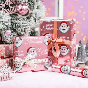 MAYPLUSS Pink Christmas Wrapping <b>Paper</b> 17in X 33ft Santa Design Coated <b>Paper</b> Gift <b>Wrap</b> for Holiday Season - Product Image 5