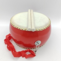 Hot Selling Wooden Double Layer Handmade Percussion Drum Popular Toy Chinese Red Lion Dance Drum