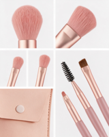 Kit de 8 pinceaux de maquillage portables en gros, poils synthétiques, manche en plastique, idéal pour le voyage, pour fond de teint, mascara et fard à paupières