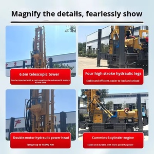 유압 크롤러형 공압 장비 대형 이중 목적 300m 물-공기 광산 드릴링 장비 완전 자동 공압 드릴링 - Product Image 2