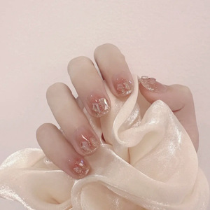 Uñas portátiles hechas a mano, venta al por mayor, celebridad de Internet, superventas, puntas artísticas con purpurina de diámetro roto, pegatinas de uñas terminadas, pegamento de gelatina - Product Image 2