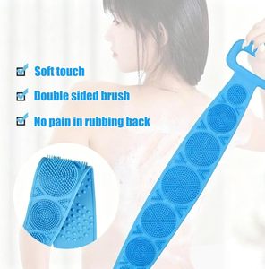 Natural Silicone <b>Scrubbing</b> Tool <b>Scrubbing</b> Towel Strong <b>Back</b> <b>Scrubbing</b> Mud <b>Scrubbing</b> Long Strip Double-sided <b>Back</b> <b>Scrubbing</b> - Product Image 3