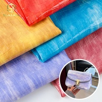 19 Warna Kulit Sintetis PVC Tekstur Bambu Mengkilap dengan Motif Buaya untuk Tas, Sepatu, Tas Tangan, Aksesoris Koper