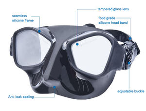पेटेंट किए गए विदेशी आकार के टेम्पर्ड ग्लास वयस्क स्कूबा डाइविंग मास्क, डाइविंग के लिए समुद्र स्कर्कलिंग गोगल मास्क - Product Image 5