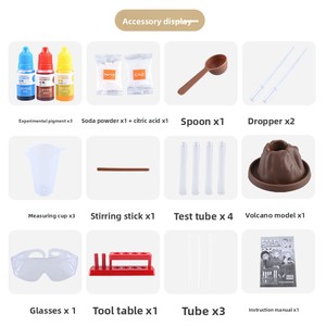 Kit STEM para Bebés, Juguete Educativo de Aprendizaje, Experimento de Erupción Volcánica, Material Científico Creativo, Modelo con Componentes de Plástico - Product Image 4