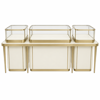 Ensemble de présentoirs à bijoux modulaires modernes en platine sur mesure, vitrine en verre trempé pour magasin de bijoux, aménagement de boutique de détail